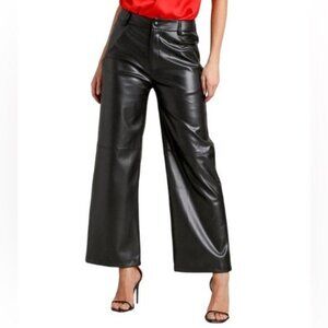 Max Studio Faux Leather Stunning Wide Leg Pants Size 10